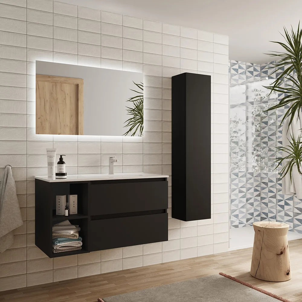 Mueble de Baño con Lavabo Salgar Bequia Plus 90 cm Negro Mate - Vista 2