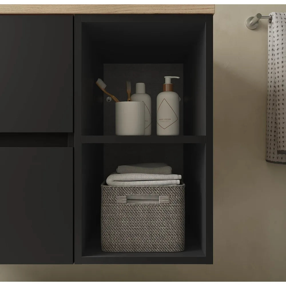 Mueble de Baño con Lavabo Salgar Bequia Plus 90 cm Negro Mate - Vista 3