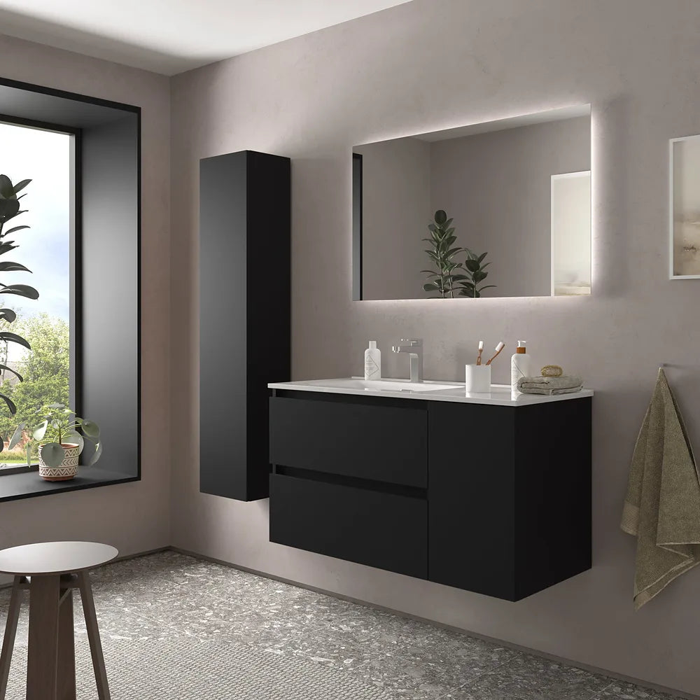 Mueble de Baño con Lavabo Salgar Bequia Plus 100 cm Negro Mate - Vista 2