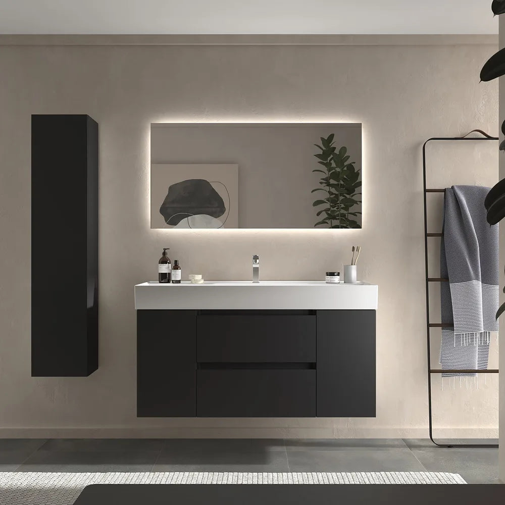 Mueble de Baño con Lavabo Salgar Bequia Plus 120 cm Negro Mate - Vista 1