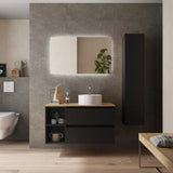 Bathroom Vanity Unit Countertop Basin Salgar Bequia Plus 90 cm Matte Black