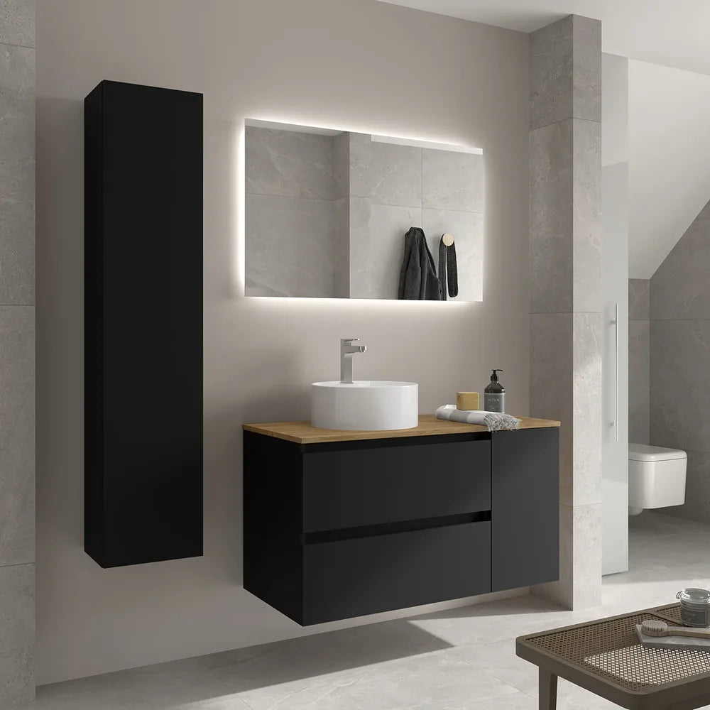 Mueble de Baño Lavabo sobre Encimera Salgar Bequia Plus 100 cm Negro Mate - Vista 2