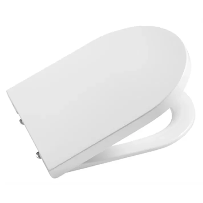 Tapa y asiento antibacteriano con caída amortiguada color blanco Round Inspira Roca - Vista 1