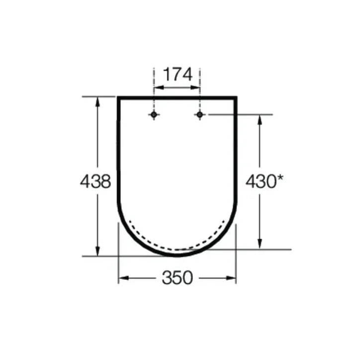 Tapa y asiento aptos para inodoro de forma cuadrada fabricados en Supralit® Debba Roca - Vista 2