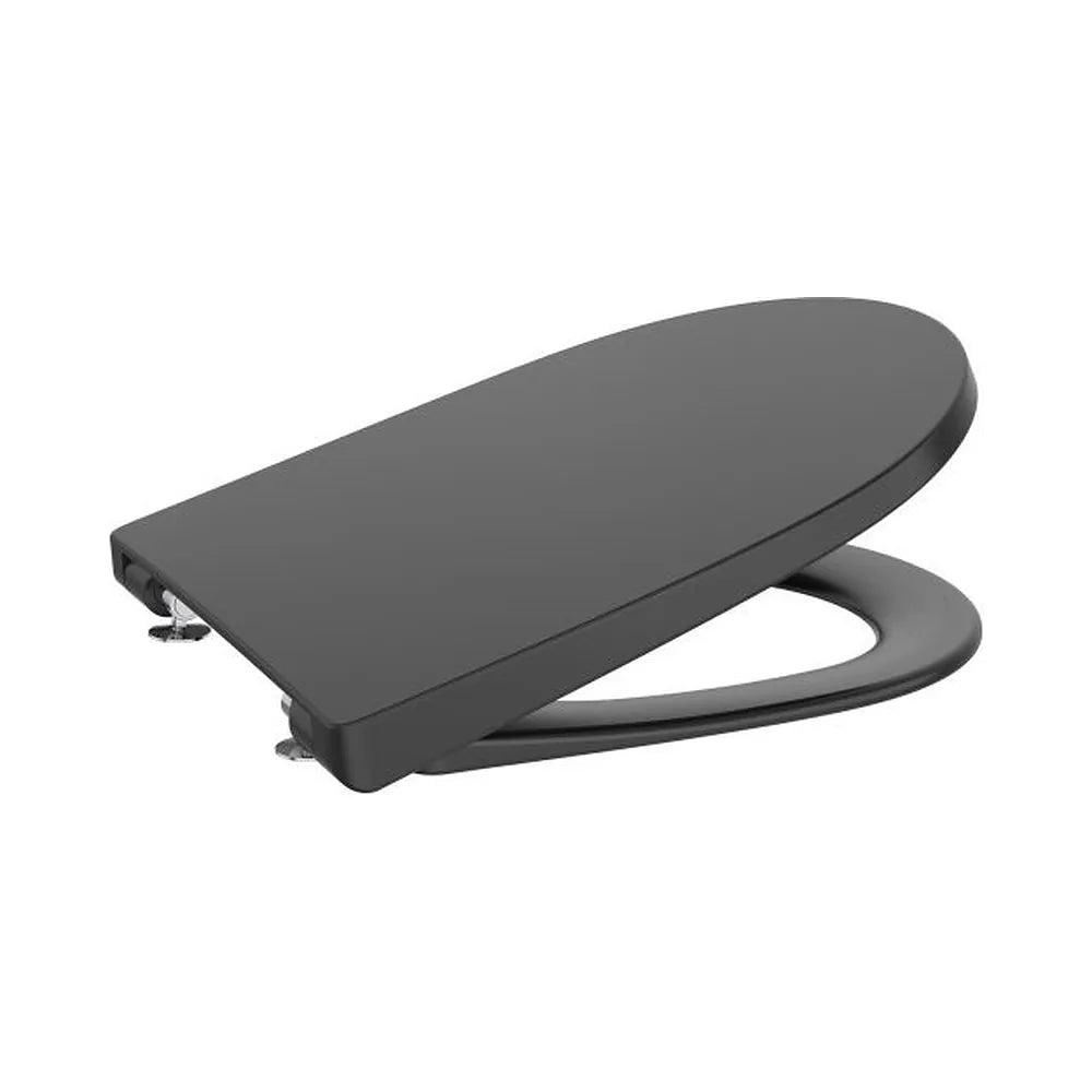 Tapa y Asiento Caída Amortiguada Ona Negro Mate Roca - Vista Superior