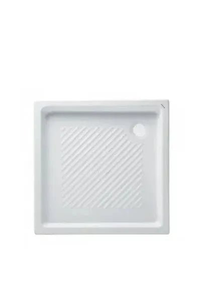 Plato de ducha 70x70 cm porcelana fine fire clay blanco Moraira de Unisan