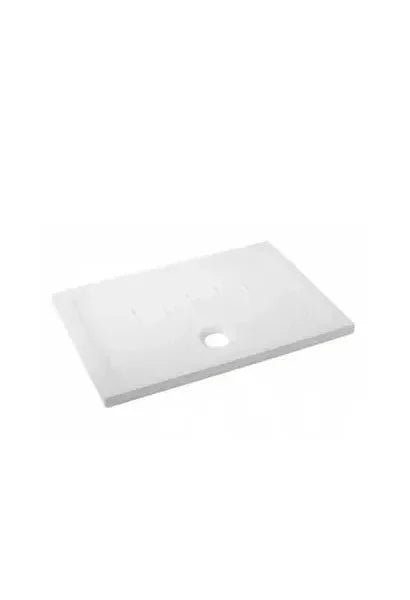 Plato extraplano de porcelana fine fire clay 120x70 cm color blanco Waterline de Unisan