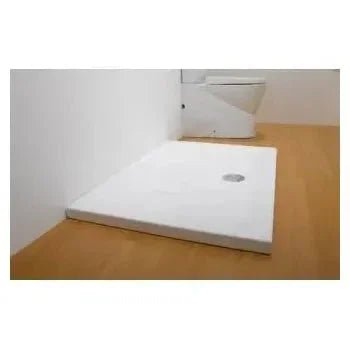 Plato extraplano de porcelana fine fire clay 120x70 cm color blanco Waterline de Unisan 2