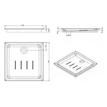 Encastre plato extraplano de porcelana blanco de 80 cm Waterline de Unisan 2