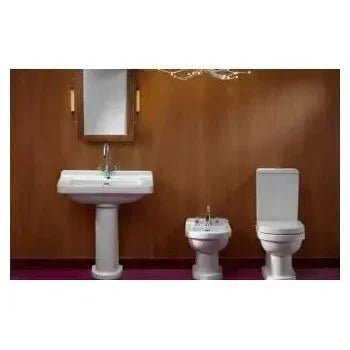 Lavabo con pedestal de 69 cm en cerámica vitreous blanca vintage de Unisan 3