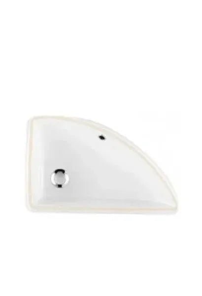 Lavabo angular bajo encimera con juego de fijación acabado blanco Agres de Unisan