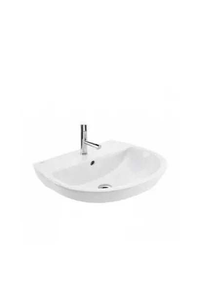Lavabo suspendido de porcelana blanca de 60 cm con diseño moderno EASY de Unisan