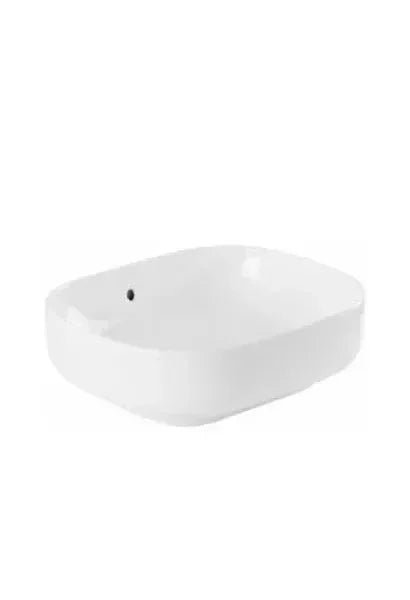 Lavabo sobre encimera de 59,2 cm en porcelana blanca elegante Sanibold de Unisan