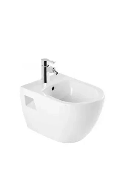 Bidé suspendido monobloc blanco con juego de fijación para baño moderno Sanibold de Unisan