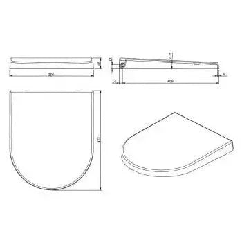 Tapa de inodoro 42 cm de duroplast blanco resistente y fácil de limpiar URBY de Unisan 4