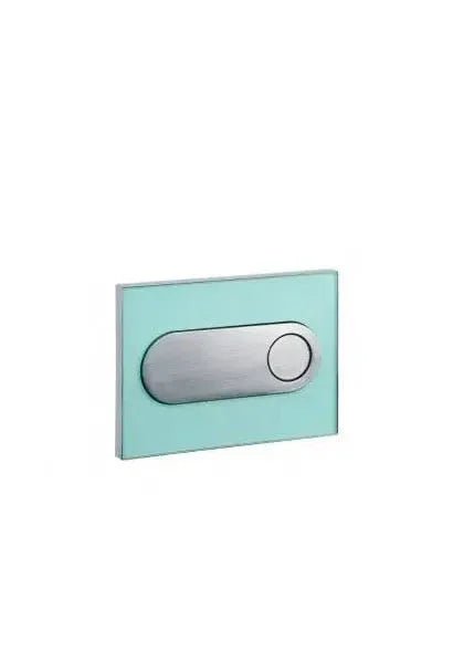 Placa pulsadora doble descarga Inox acrílico cromo verde MOON de Unisan