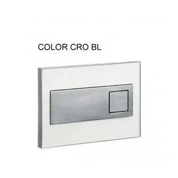 Placa pulsadora doble descarga cromo vidrio blanco para inodoro Square de Unisan 3