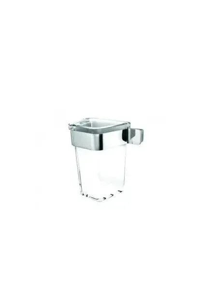 Portavasos de pared cristal acero inoxidable cromo traslúcido Slim de Unisan