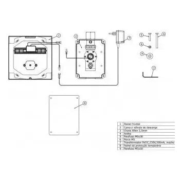 Placa pulsadora electrónica doble descarga 22 cm juego de fijación Plan de Unisan 3