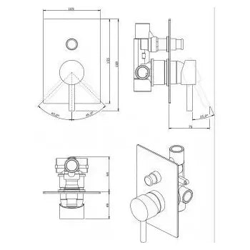 Grifo de pared para bañera monomando vertical latón cromo Tube de Unisan 3