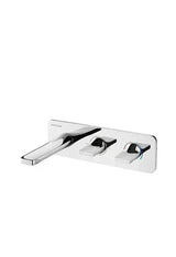 Unisan Line 42 4-Way Wall-Mounted Single Lever Bath Mixer, Chrome Brass