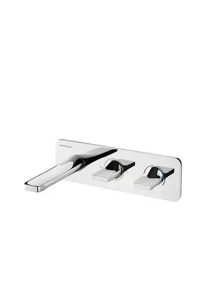 Grifo monomando empotrable para bañera 4 vías de latón con acabado en color cromo Line 42 de Unisan