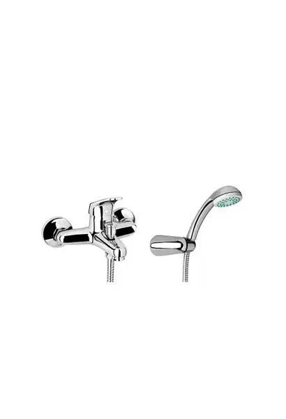 Basic grifo de bañera con kit de ducha de latón en color cromo Cetus de Unisan