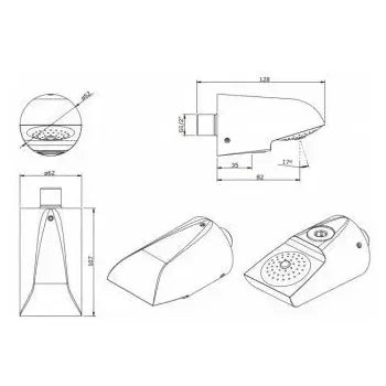 Rociador de pared antivandálico resistente y duradero de Unisan 2