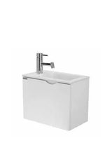 Unisan Alicante Wall-Mounted Bathroom Cabinet - White MDF with Ceramic Basin
