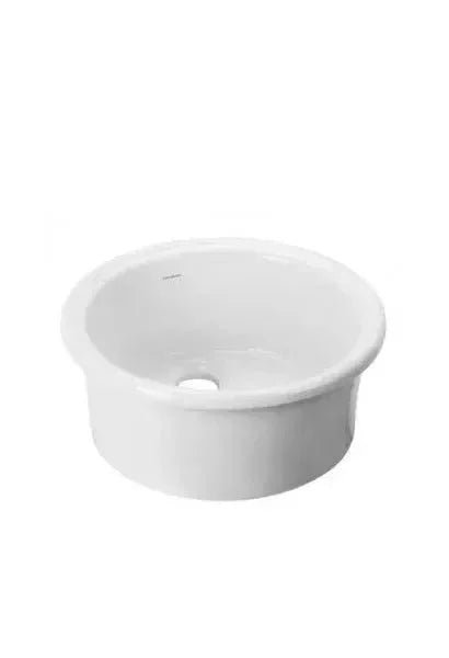 Fregadero encastrado de porcelana blanca de 44 cm de diámetro cuba de Unisan