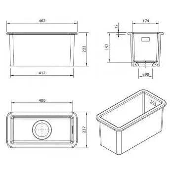 Fregadero rectangular 1 2 cuba de alta calidad y diseño moderno Valet de Unisan 2