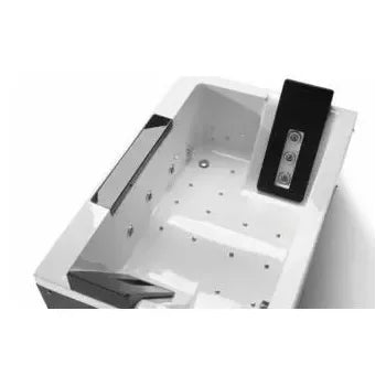 Bañera hidromasaje acrílica 180x120 color blanco para baño moderno TwoSpace de Unisan 4