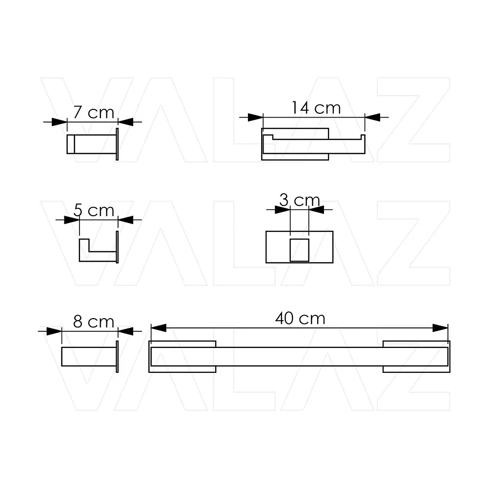 Vista principal de Accesorios de baño adhesivos oro mate con protección PVD sin taladrar toallero 40 cm Portarrollos...