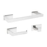 Accesorios de baño adhesivos sin taladro cromado cuadrados toallero 40 cm portarollos percha Valaz