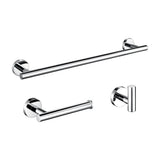 Accesorios de baño cromados con toallero de 30 cm, percha y portarrollos de Valaz
