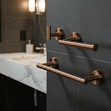 Accesorios de baño detalles oro rosa mate con protección PVD toallero 40 cm percha Portarrollos 3 perchas Valaz