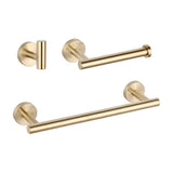 Brushed Gold Bathroom Accessories Towel Bar 40 cm Toilet Paper Holder 3 Hooks by Valaz