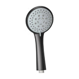 Wide round matte black handheld shower head by Valaz