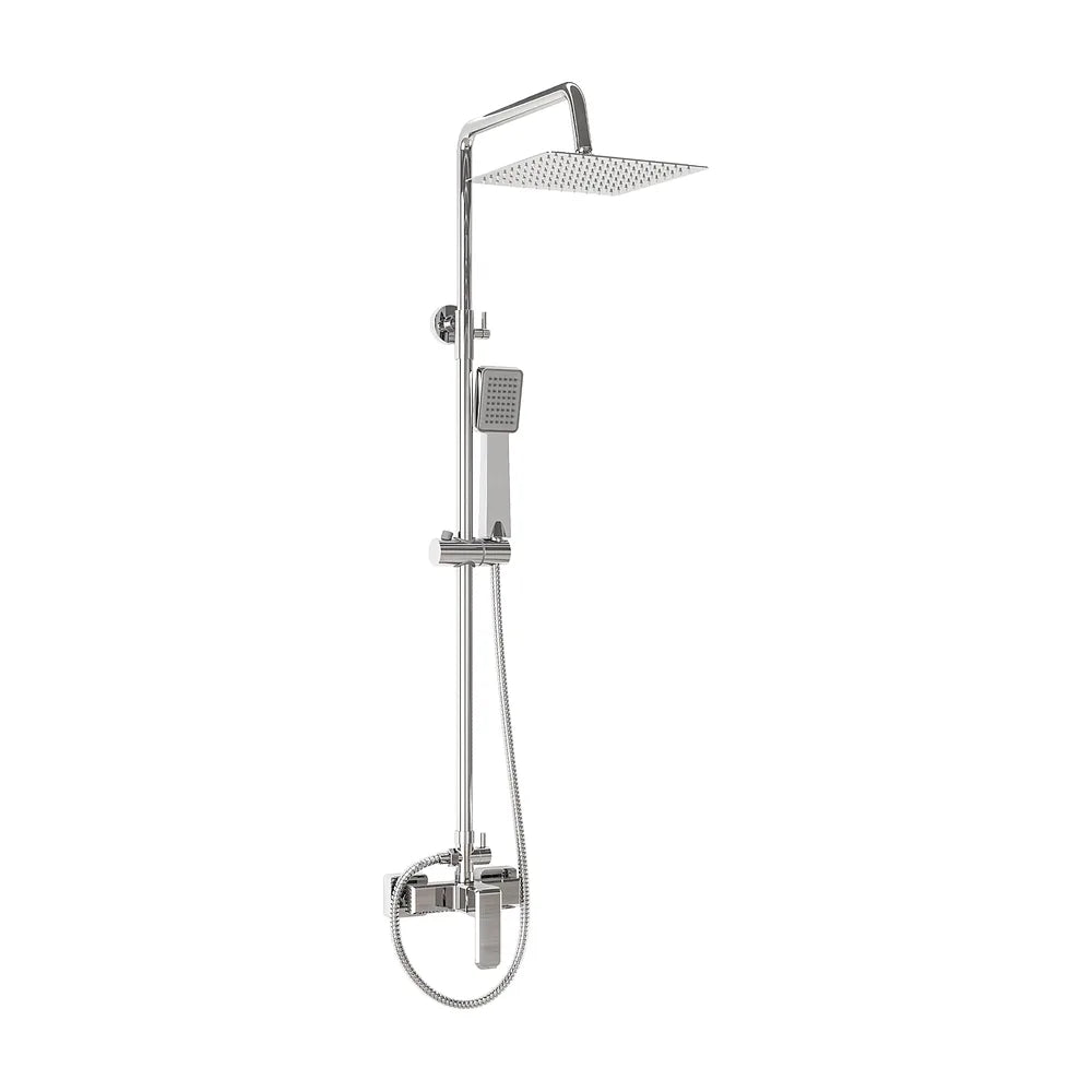 Barra de ducha monomando cuadrada cromada 80 a 120 cm Vinalopo de Valaz Valaz