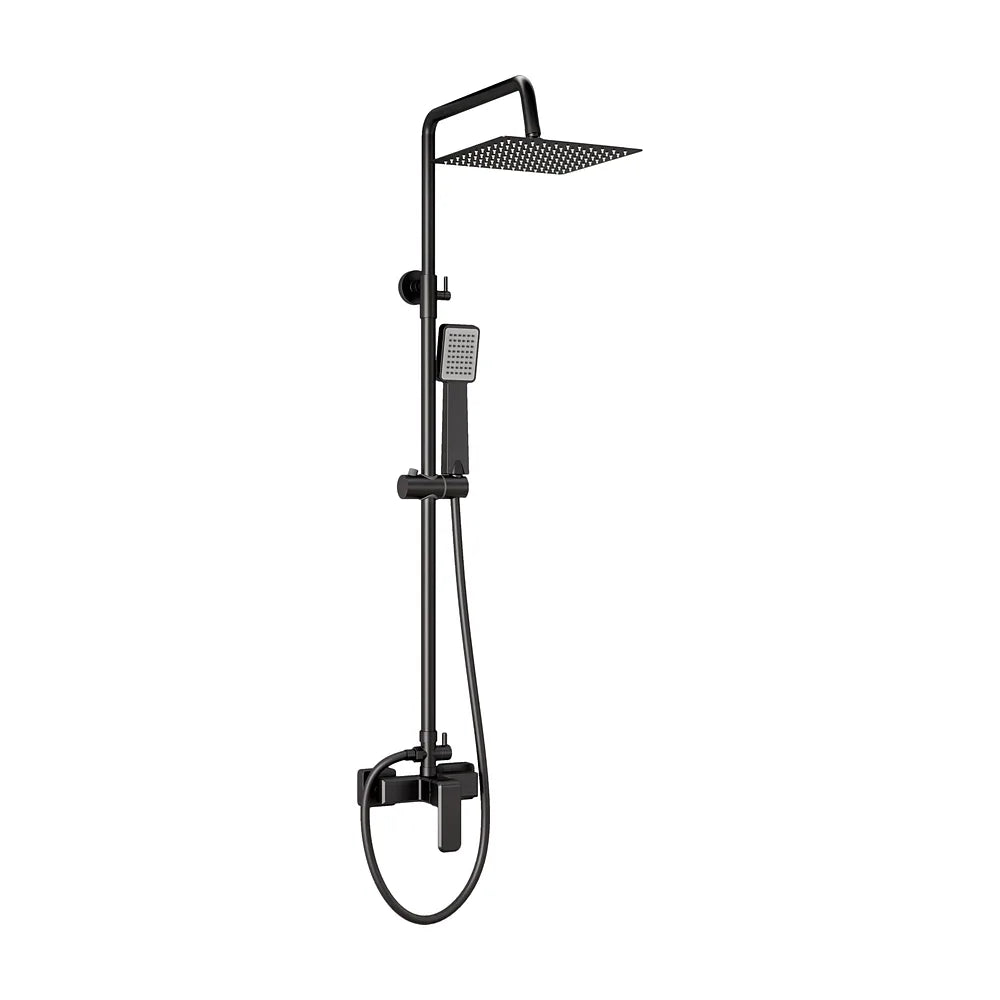 Barra de ducha monomando cuadrada ajustable hasta 120 cm negro mate Vinalopo de Valaz Valaz