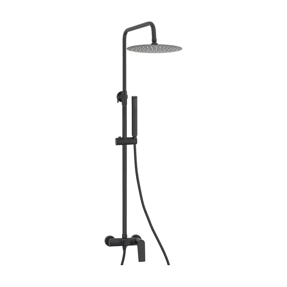Barra de ducha monomando redonda ajustable hasta 120 cm en negro mate Valdivia de Valaz Valaz