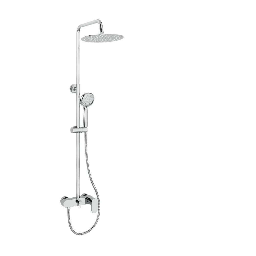 Barra de ducha monomando redonda cromada con altura ajustable de 90 a 150 cm Viar de Valaz Valaz