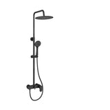 Barra de duche monocomando redonda preto fosco altura de 90 cm a 150 cm com cabeça de duche fixa e duche de mão Viar da Valaz