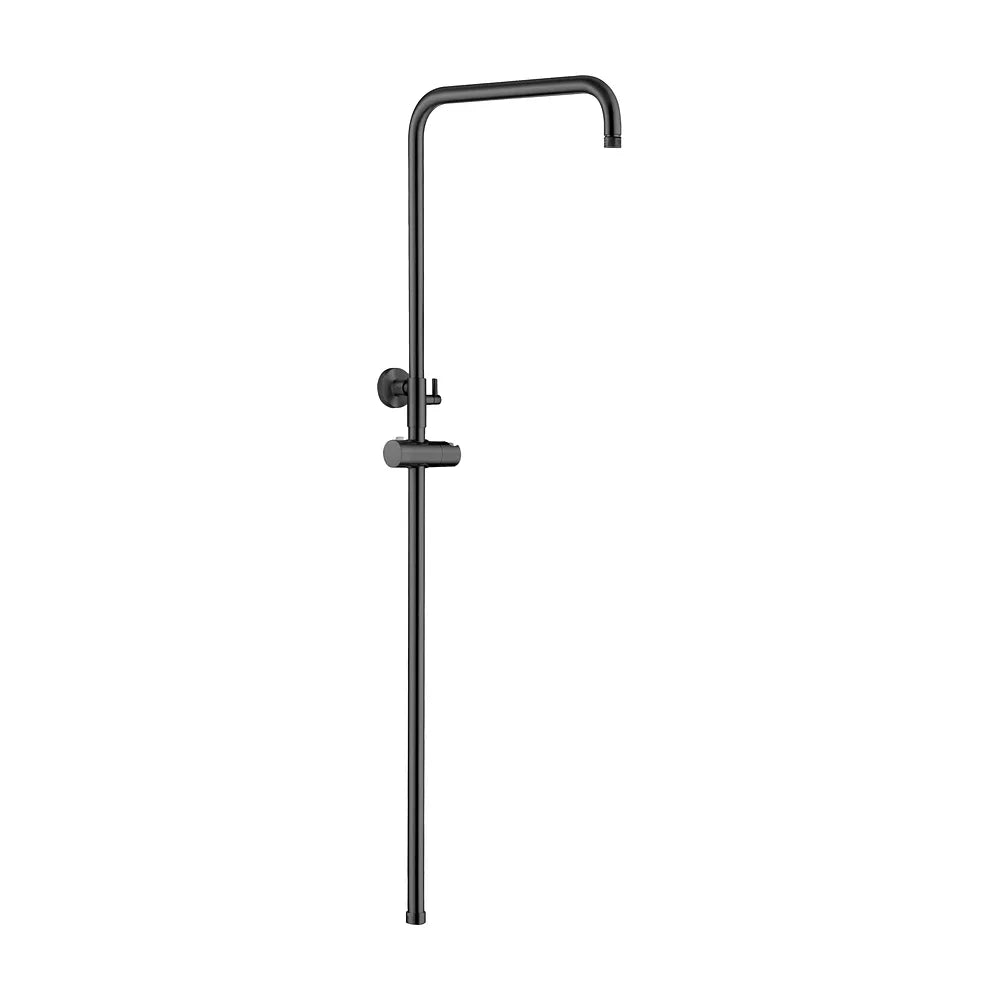 Barra de ducha redonda ajustable 80 a 120 cm negro mate acero inoxidable diseño moderno de Valaz Valaz