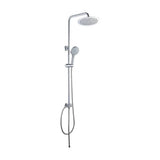 round chrome shower bar height 92 to 122 cm with shower head 20 cm and arm 350 mm <serie> by Valaz