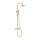 Barre de douche thermostatique ronde dorée brossée Birim de Valaz