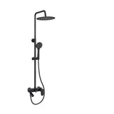 Shower and bath single handle round matte black height adjustable from 90 to 150 cm Viar by Valaz