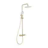 Barre de douche et baignoire thermostatique ronde doré brossé de 90 à 150 cm Ebro de Valaz