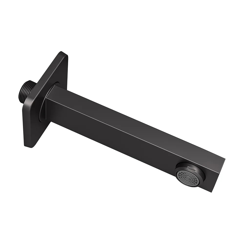 Caño cuadrado de diseño moderno y minimalista con acabado negro mate y rosca 1/2 de Valaz Valaz