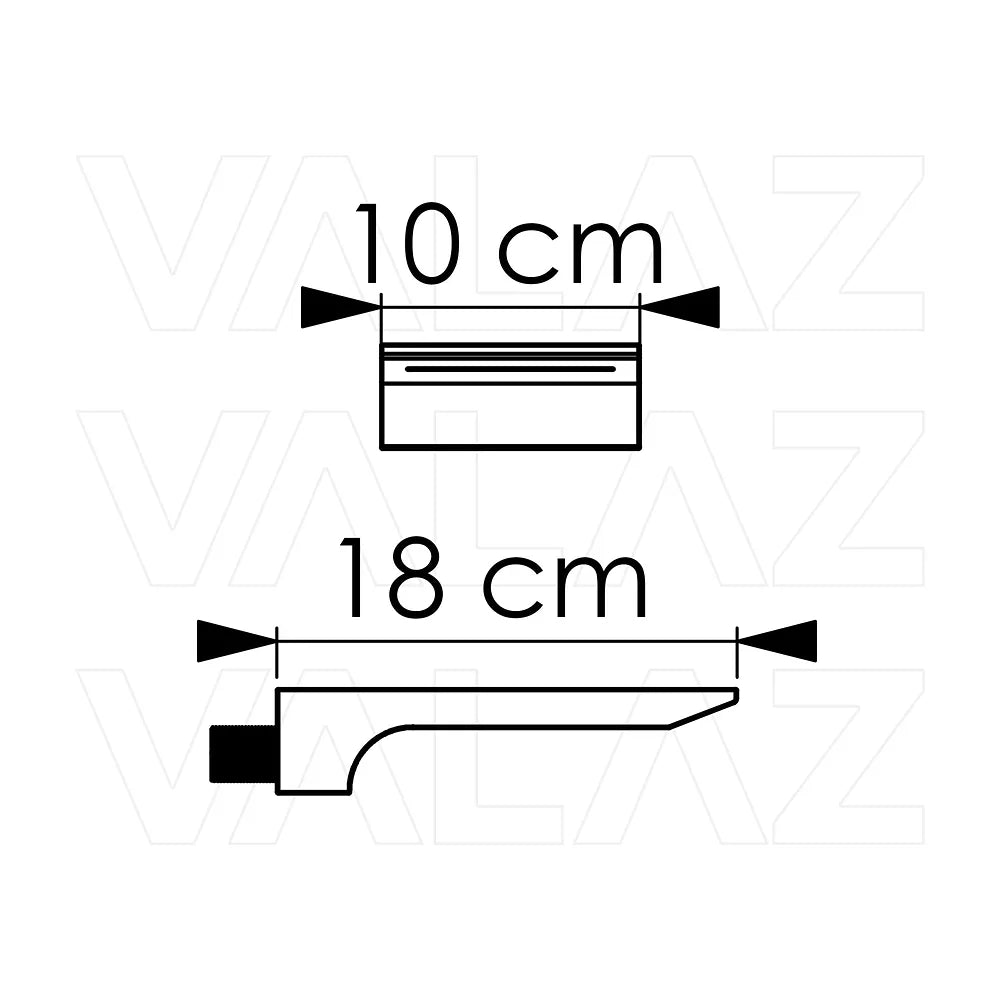 Vista principal de Caño de cascada moderno acabado negro mate con rosca 12 pulgada TJ007 Valaz